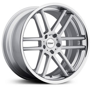 22X10.5 TSW Rouen Silver w/ Brushed Face & Chrome  Stainless Lip HPO