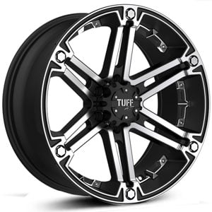 17x8 TUFF T01 Flat Black w/ Machined Face MID