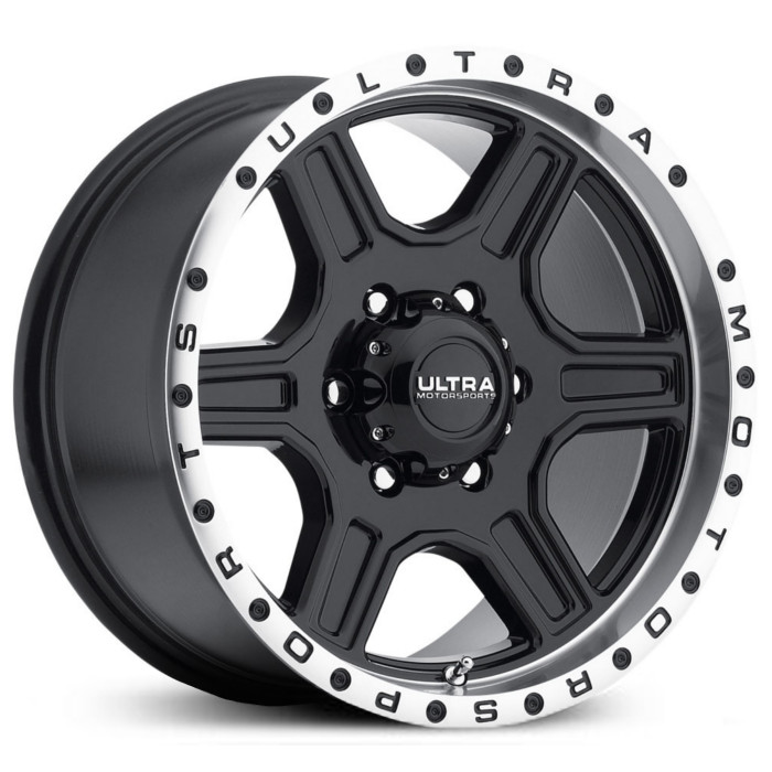 16X8 Ultra 176BK Vagabond Gloss Black Face w/ Diamond Cut Lip & Clear-Coat REV