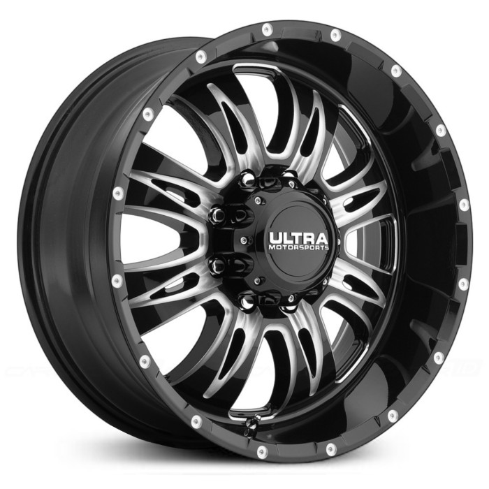 18X9 Ultra 249BM Predator II Gloss Black w/ Milled Accents & Spot Milled Dimples & Clear-Coat RWD