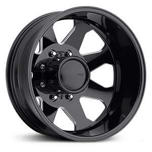 16x6 Eagle Alloy Dually wheels 059 Gloss Black w/ Milled Trim REV