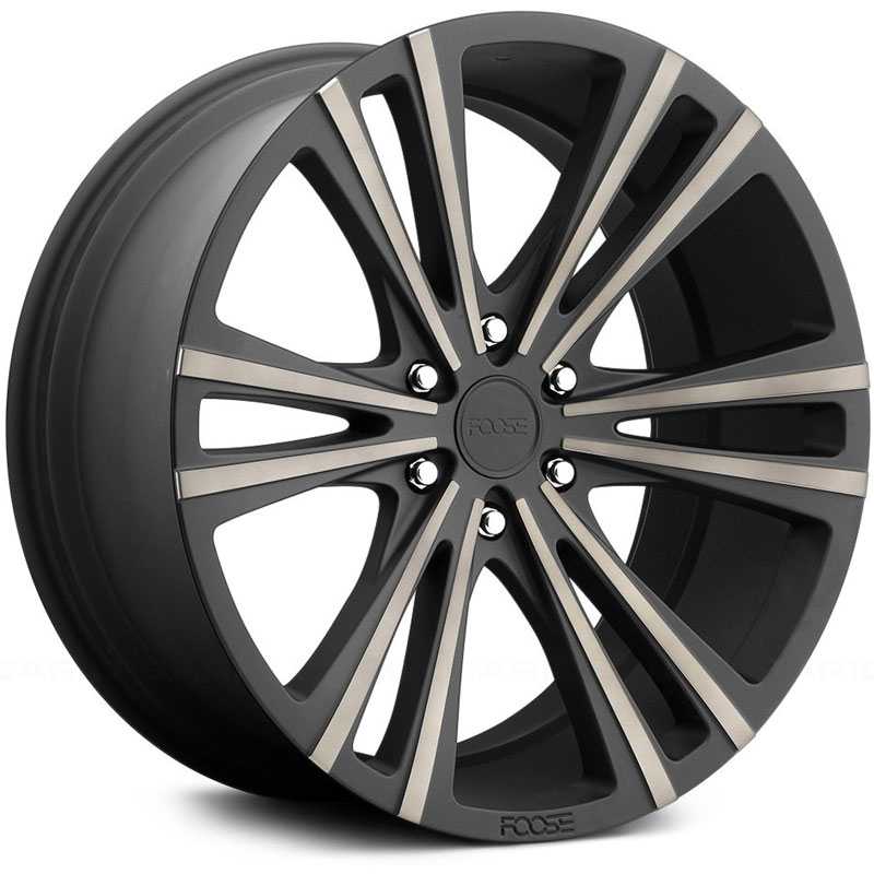 22x9.5 Foose Wedge F160 Black Milled MID