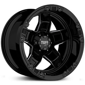 Tuff All Terrain T-10 Gloss Black w/ Milled Spokes Deep Lip