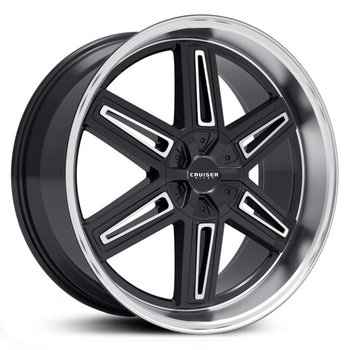 22x9.5 Cruiser Alloy 920MB Iconic Gloss Black with Mirror Machined Lip and Spoke Accents MID