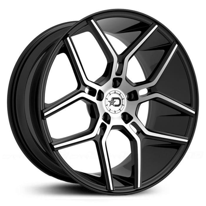 20x10 Dropstars 651MB Gloss Black with Mirror Machined Face HPO