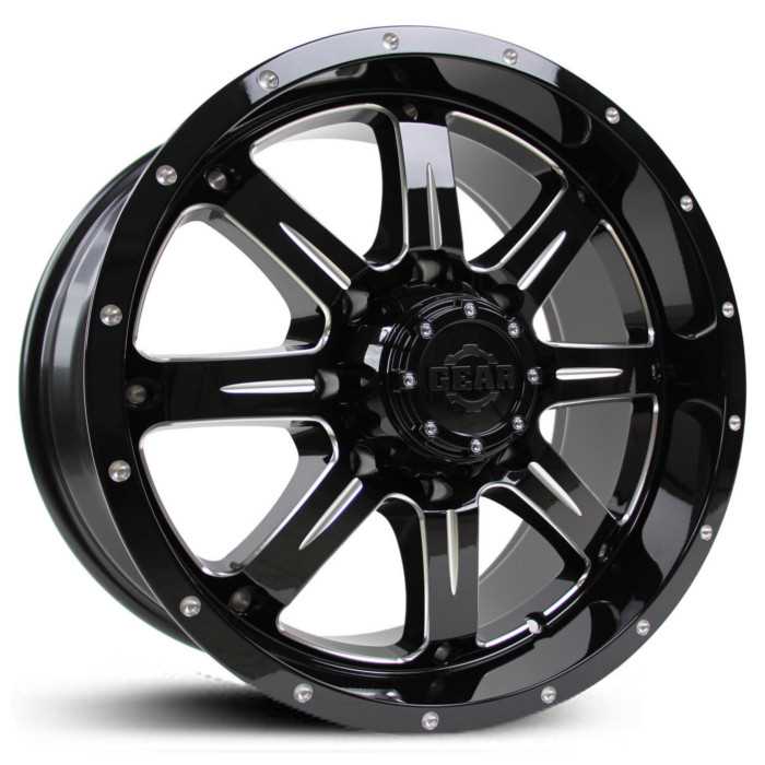 20x9 Gear Alloy Big Block 726BM Gloss Black with CNC Milled Accents MID