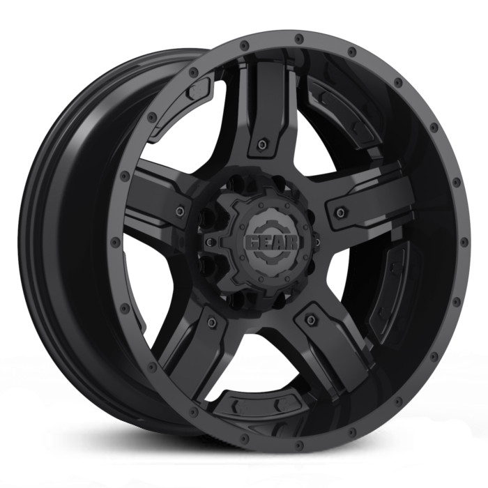 18x9 Gear Alloy Manifold 740B Satin Black with Customizable Satin Black Spoke Inserts RWD