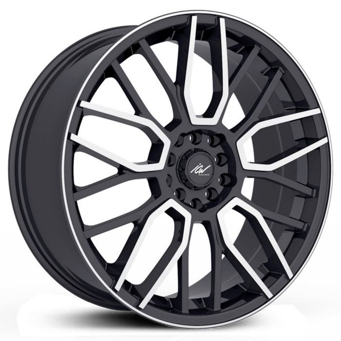 18x7.5 ICW Racing 218MB Drone Mirror Machined Face with Gloss Black Accents HPO