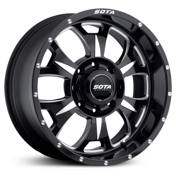 20x9 SOTA Offroad M-80 562DM Death Metal Black - Gloss Black with Full CNC Milling RWD