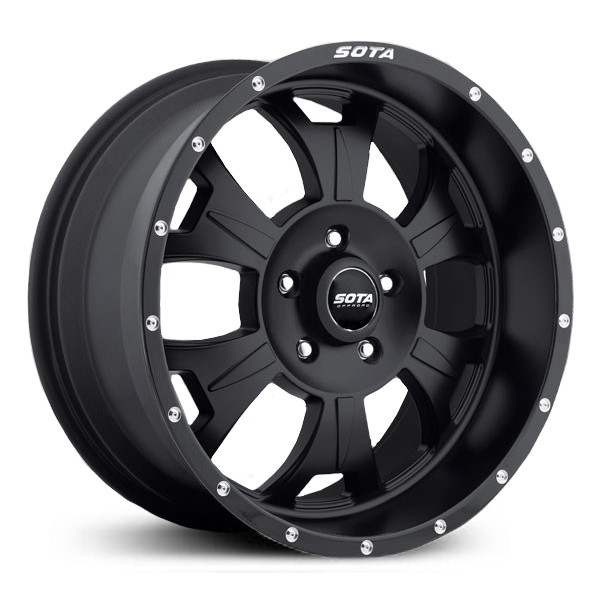 24x10.5 SOTA Offroad M-80 562SB Stealth Black - Satin Black with Machined Lip Accents REV