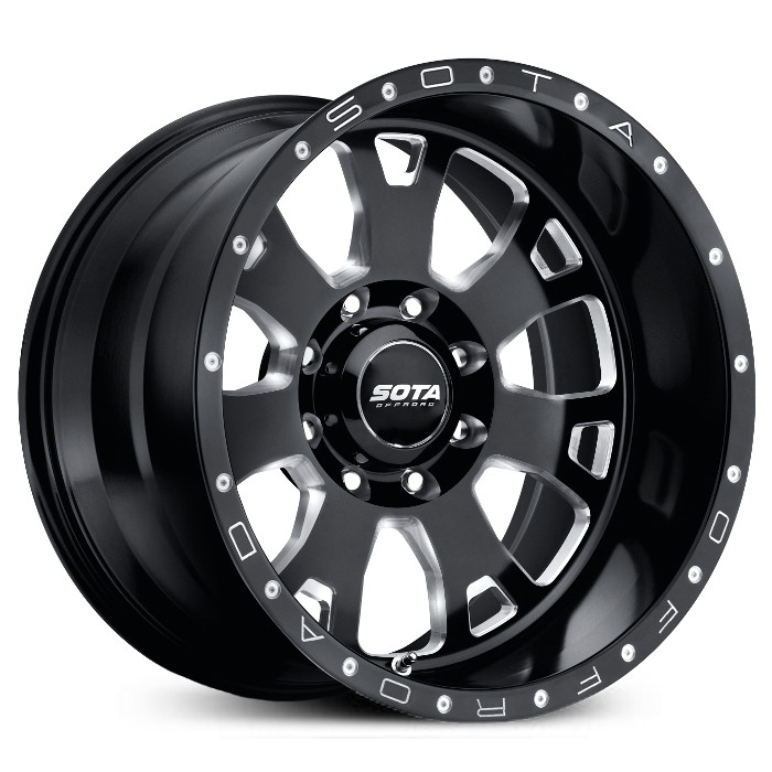 20x12 SOTA Offroad Brawl 570DM Death Metal Black - Gloss Black with Full CNC Milling REV