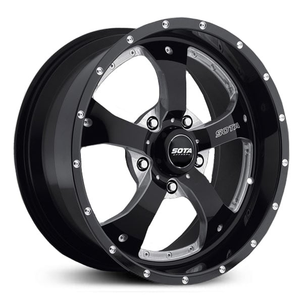 20x9 SOTA Offroad Novakane 561DM Death Metal Black - Gloss Black with Full CNC Milling MID