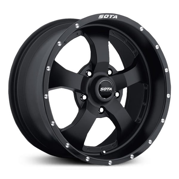 20x9 SOTA Offroad Novakane 561SB Stealth Black - Satin Black with Machined Lip Accents RWD