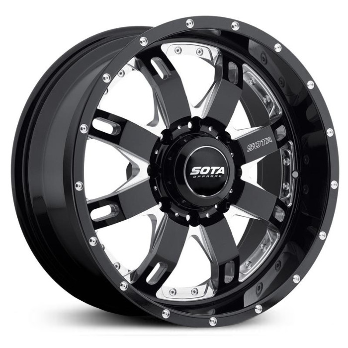 20x10 SOTA Offroad R.E.P.R. 565DM Death Metal Black - Gloss Black with Full CNC Milling REV