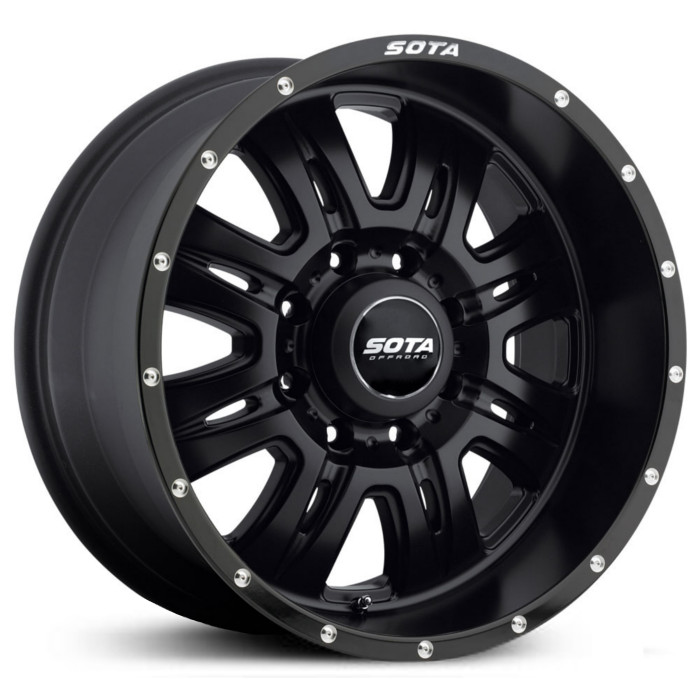 20x10 SOTA Offroad Rehab 564SB Stealth Black - Satin Black with Machined Lip Accents REV