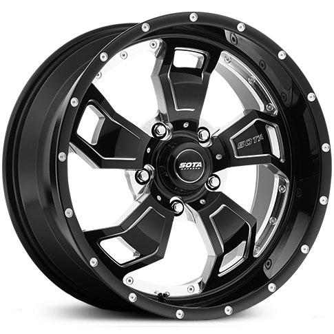 20x10 SOTA Offroad S.C.A.R. 566DM Death Metal Black - Gloss Black with Full CNC Milling REV