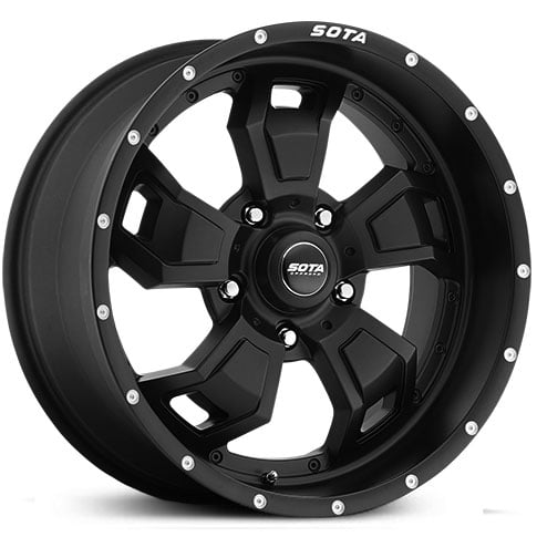 20x10 SOTA Offroad S.C.A.R. 566SB Stealth Black - Satin Black with Machined Lip Accents REV