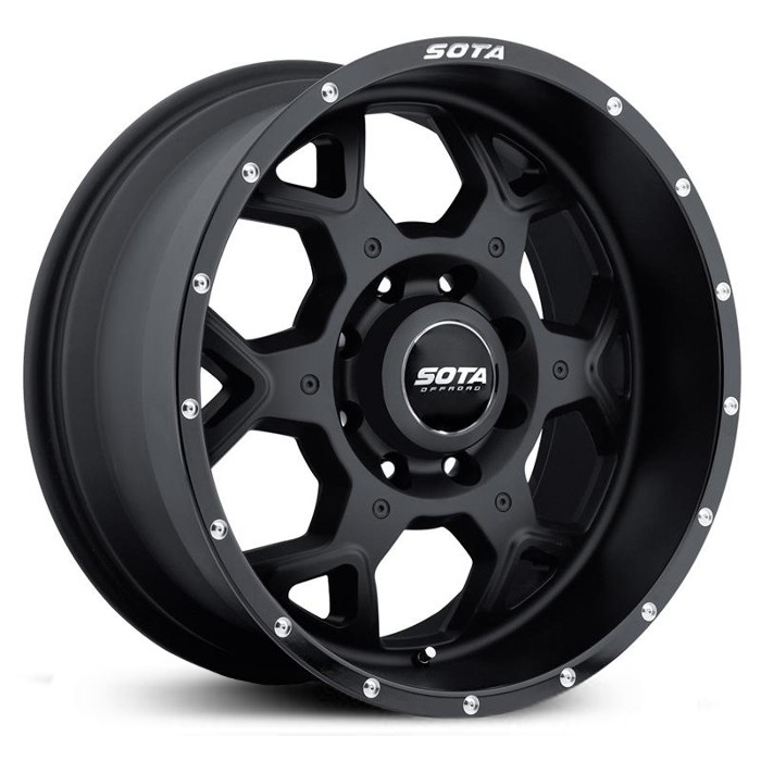 20x10 SOTA Offroad S.K.U.L 560SB Stealth Black - Satin Black with Machined Lip Accents REV