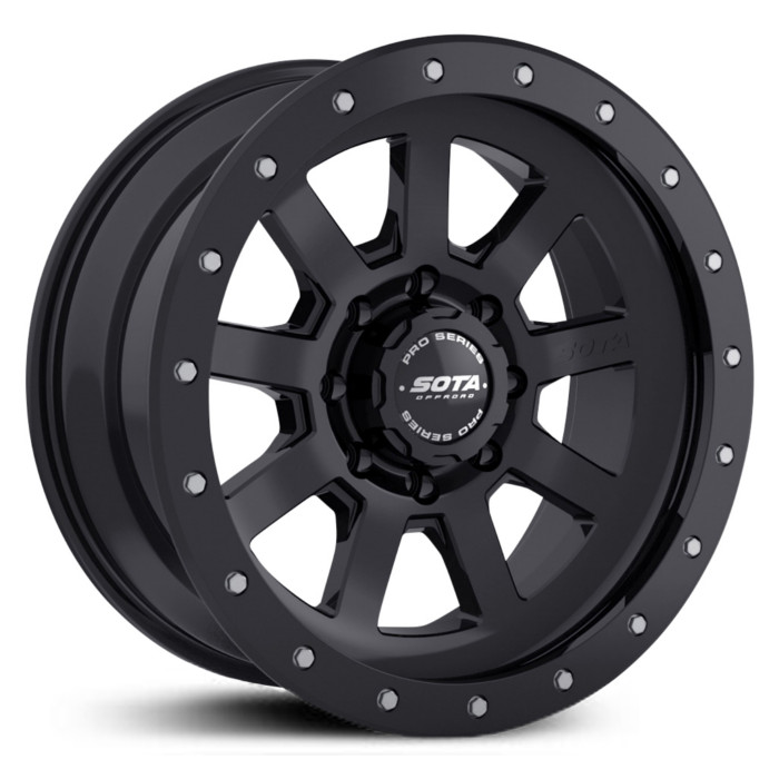 20x9 SOTA Offroad SSD 320SB Stealth Black - Satin Black with Aluminum Lip Bolts REV