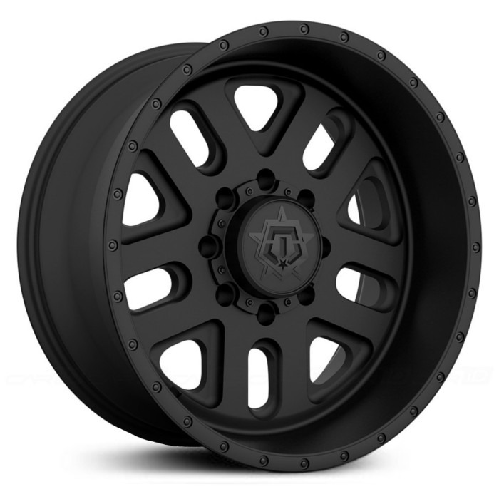 20x10 TIS 539B Satin Black with Gloss Black T-Star Logo REV