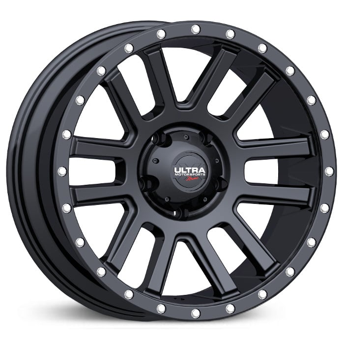 18x9 Ultra Wheels 107SB Xtreme X107 Satin Black with Satin Black X-lok Lip & Satin Clear-Coat MID