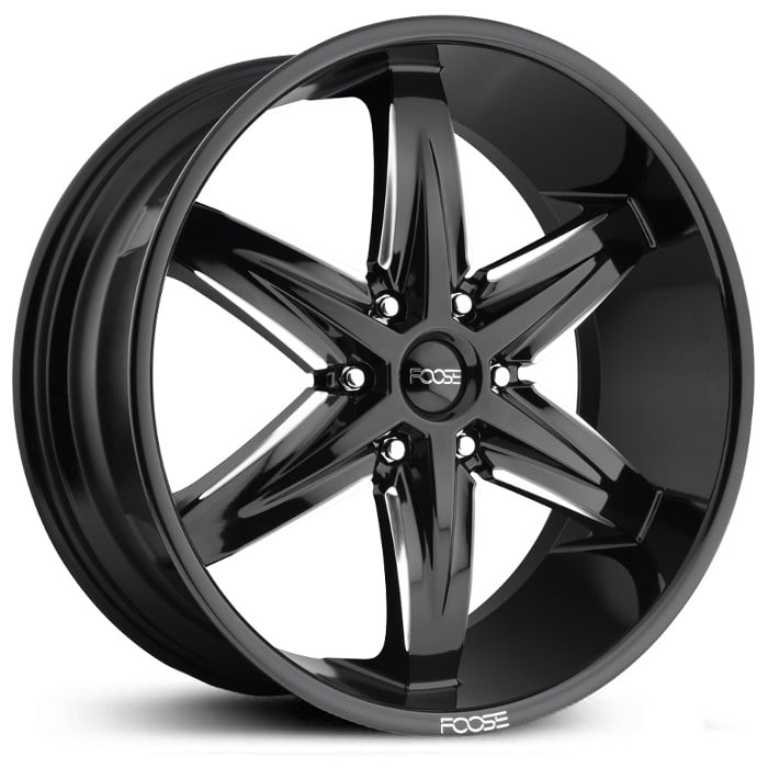 22x9.5 Foose F162 Slider Black Gloss Milled MID