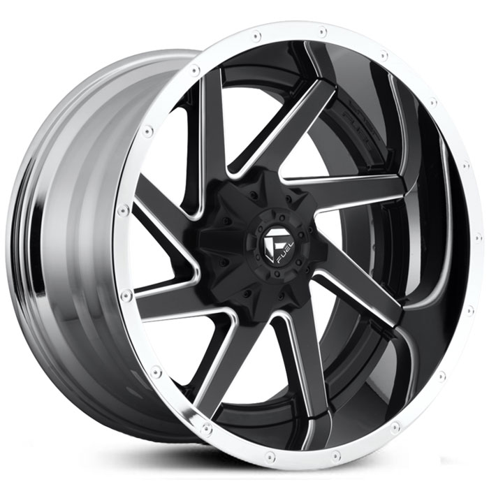 Fuel D264 Renegade Matte Black w/ Chrome Lip