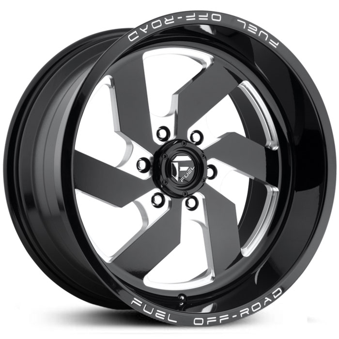 20x9 Fuel Offroad D582 Turbo 6 Lug Gloss Black & Milled MID