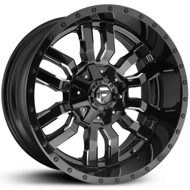 22x12 Fuel Offroad D595 Sledge Gloss Black & Milled REV