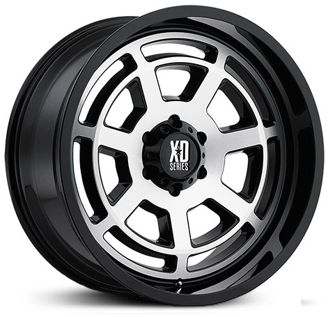 22x10 XD Series XD824 Bones Gloss Black Machined Face REV