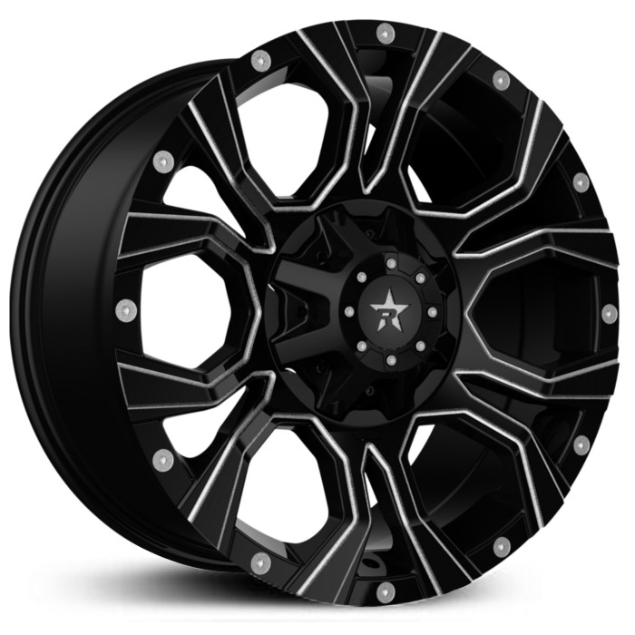 18x9 RBP 64R Widow Gloss Black w/ Machined Grooves RWD