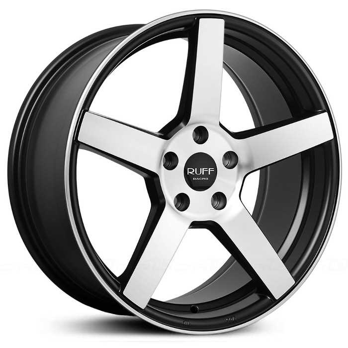 16x7 Ruff Racing R361 Black w/ Machined Face HPO