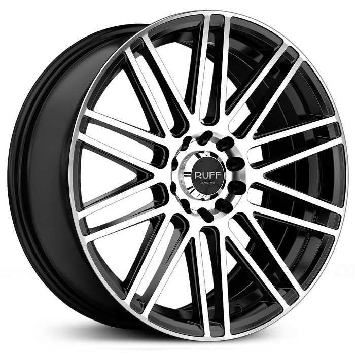 18x8 Ruff Racing R367 Satin Black Machined HPO
