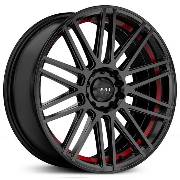17x7.5 Ruff Racing R367 Satin Black w/ Red Undercut HPO