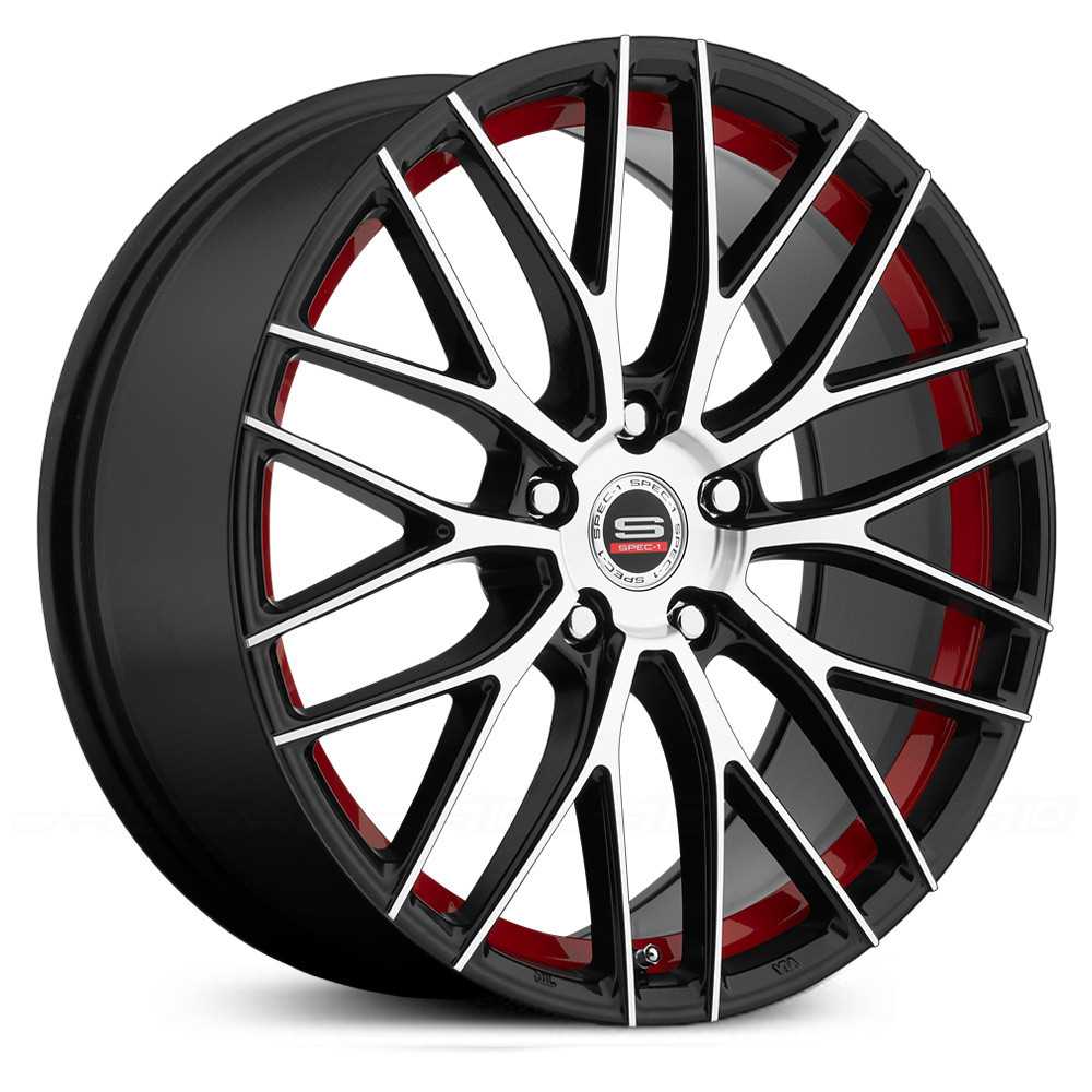 Spec-1 SP-17  Wheels Gloss Black Machined Red Line