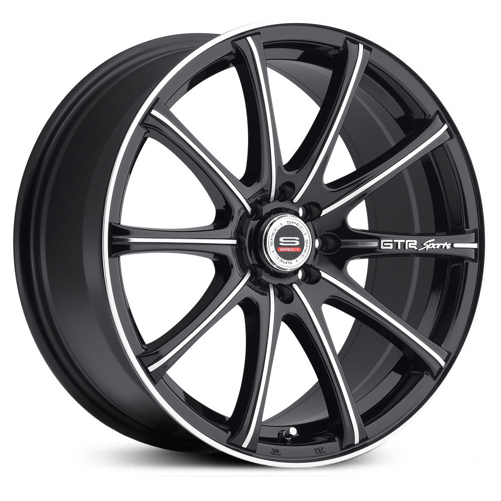18x8 Spec-1 SP-19 Gloss Black Machined HPO