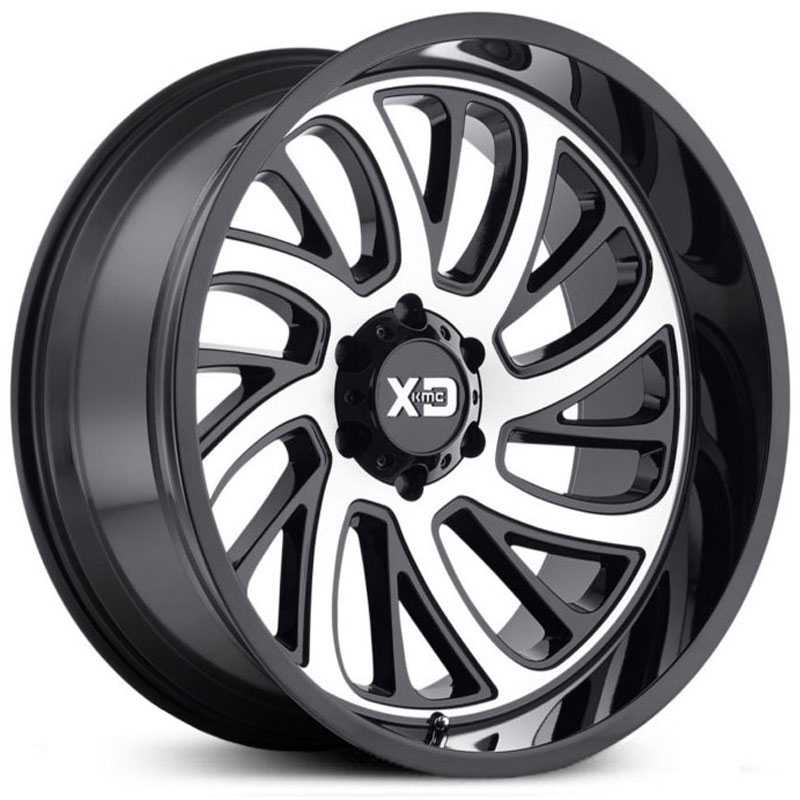 20x10 KMC XD826 Surge Gloss Black w/ Machined Face REV