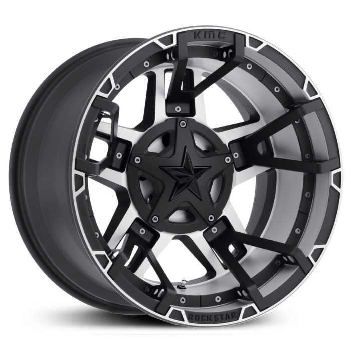 20x12 XD Series XD827 Rockstar 3 Black Machined w/ Split Spoke Insert REV