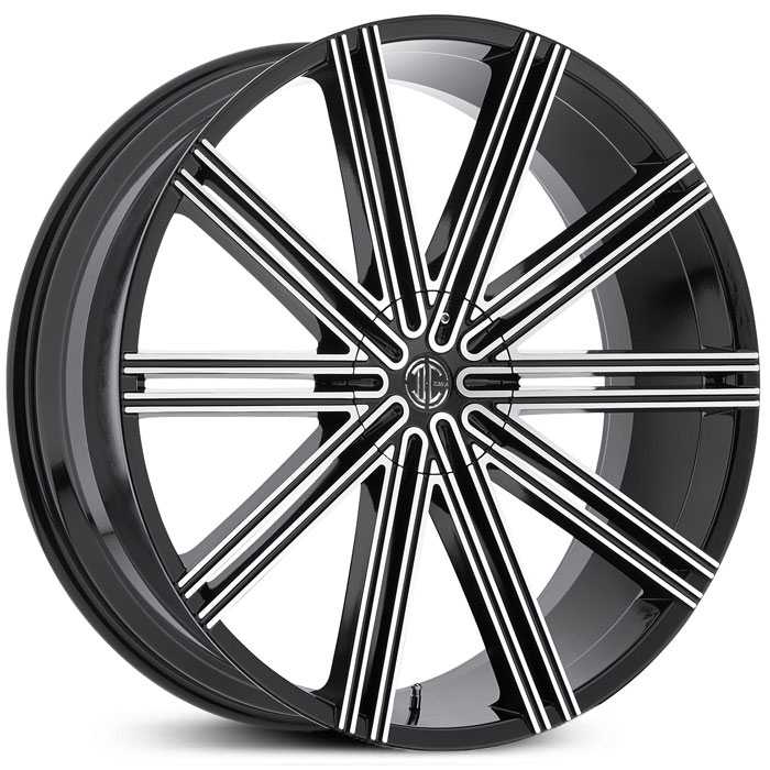18x7.5 2Crave No.37 Gloss Black Machined Face RWD