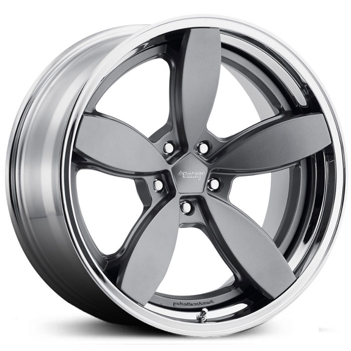 22x10.5 American Racing VN900 Daisy Satin Gray w/ Chrome Lip MID