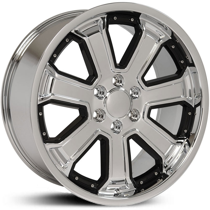 Chevy Silverado 1500 (CV93) Deep Dish Chrome w/ Black Inserts