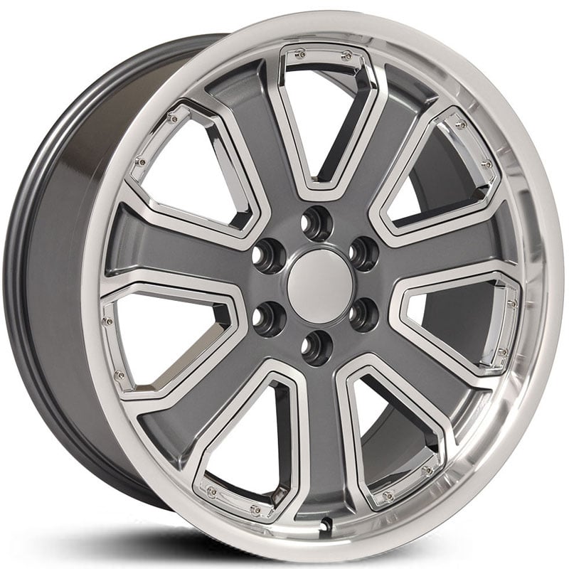 Chevy Silverado 1500 (CV93) Deep Dish Gunmetal Machined w/ Chrome Inserts