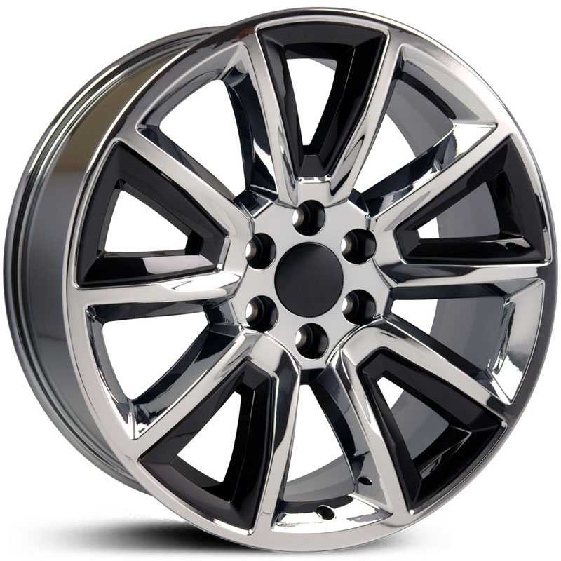 Chevy Tahoe Style (CV73)  Wheels Chrome w/ Black Inserts
