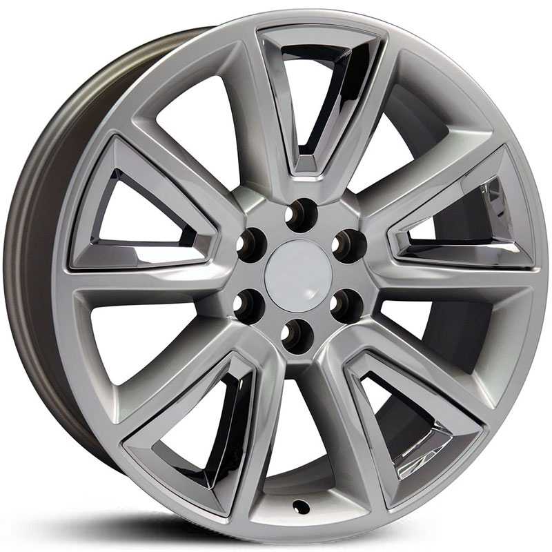Chevy Tahoe Style (CV73)  Wheels Hyper Black w/ Chrome Inserts