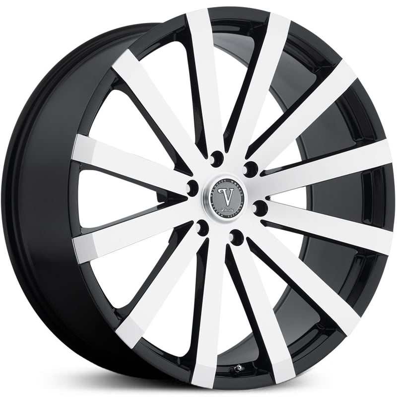 24x9.5 Velocity VW-12B Black Machined MID