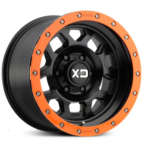 17x9 XD Series XD132 RG2 Satin Black w/ Orange Ring REV