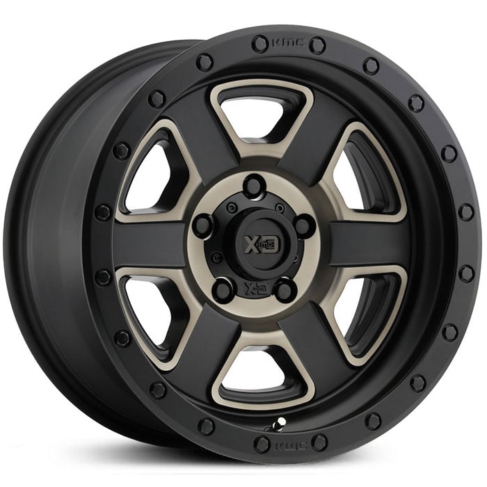 17x9 XD Series XD133 Fusion Off-Road Satin Black Machined w/ Dark Tint REV