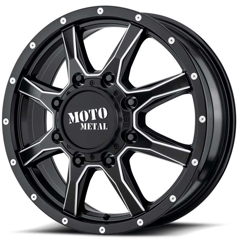 Moto Metal MO995 Satin Black Milled Dually Front