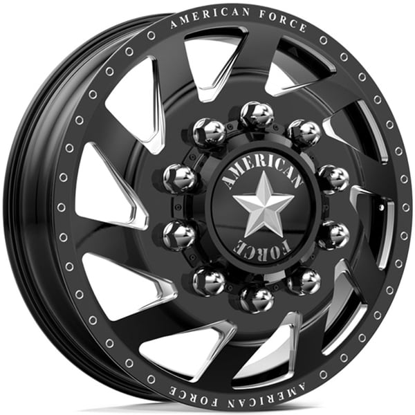 American Force Dually Tempest  Wheels Black & Milled Windows