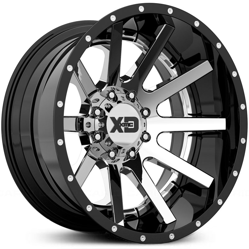 22x12 XD Series XD200 Heist Chrome w/ Gloss Black Milled Lip REV